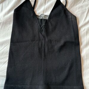 Free People Black Ribbed Women's Top